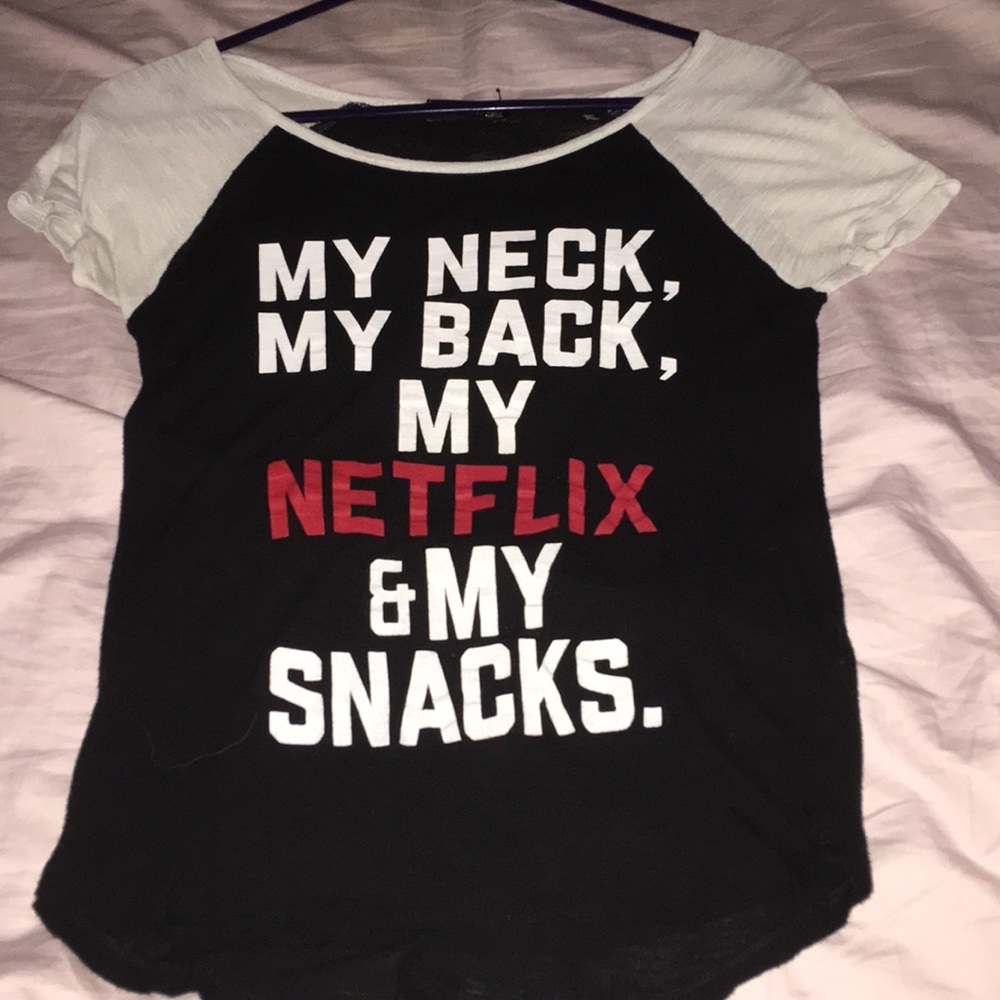 Black and white funny Netflix shirt